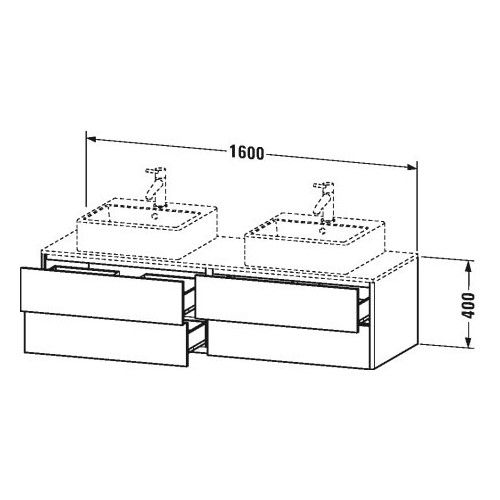 Тумба под раковину Duravit XSquare XS4917B 160x54,8 ФОТО