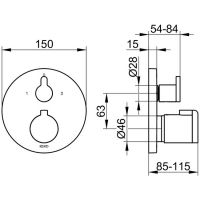 Keuco Elegance смеситель для ванны/душа 51674010181 схема 1