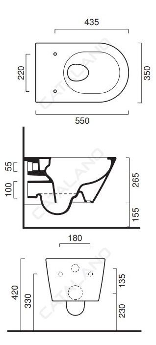 Catalano унитаз подвесной Verso 1VS55NR00 схема 1
