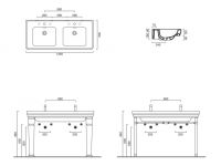 Раковина Catalano Canova Royal 1125CV00 125х54 схема 1