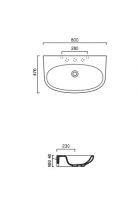 Раковина Catalano Muse 180MU00 80х47 схема 1