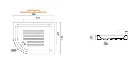 Поддон в душ асимметричный Catalano 17090D00 90х70 ФОТО