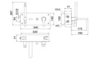 Смеситель для ванны и душа Treemme Klab 2705 схема 1