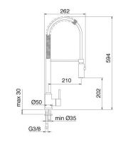 Смеситель для кухни с выдвижным изливом Treemme Kitchen Design 5501 схема 1