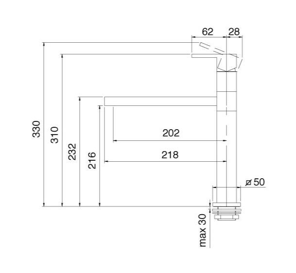 Итальянский кухонный смеситель Treemme Kitchen Design 5631 схема 1