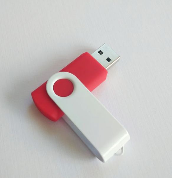 Флешка Twist Color красная с белым 4-8-16-32 Gb