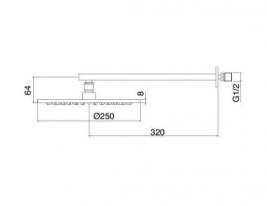 Лейка для верхнего душа Treemme Xero 2707__01 25x25 ФОТО