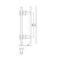 Ручка-скоба Olivari Bios L205R. Длина 431 мм. схема