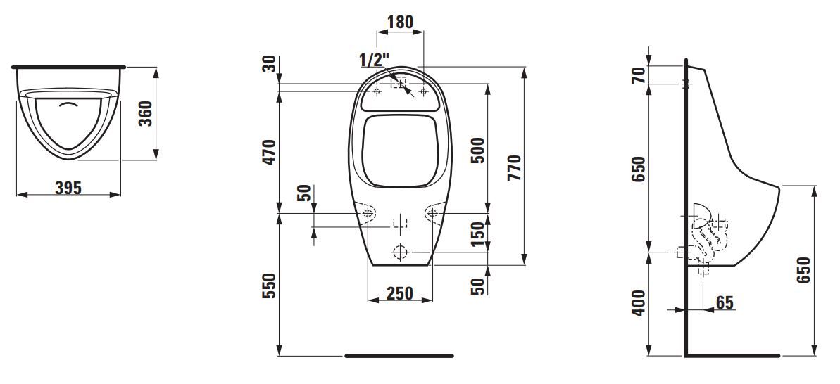 Laufen Tamaro-S90 писсуар на батарейках схема 1