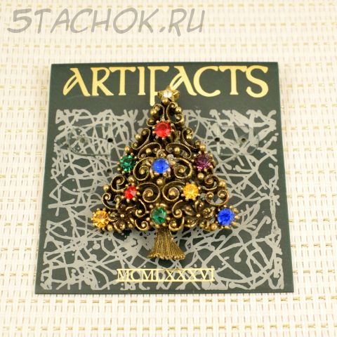 Брошь "Елочка" цвет бронзы (JJ США)