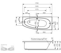 Ванна Mauersberger 1417000201 Bombax 170x75 схема 1