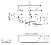 Ванна Mauersberger 1418000101 Bombax 180x80 схема 1