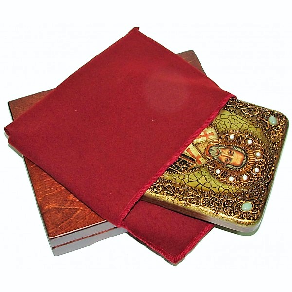 Инкрустированная подарочная икона Святитель Иоанн Златоуст (15*20  см, Россия) на натуральном мореном дубе в подарочной коробке