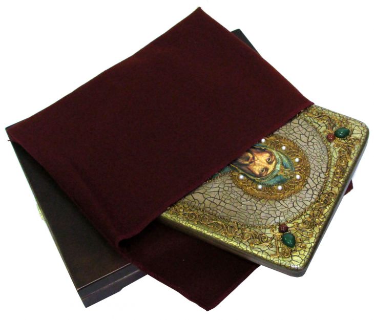 Инкрустированная аналойная икона Святой Благоверный великий князь Игорь (21*29 см, Россия) на натуральном мореном дубе в подарочной коробке