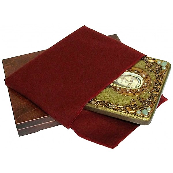 Инкрустированная рукописная икона Блаженная старица Матрона Московская (21*29 см, Россия) на натуральном мореном дубе в подарочной коробке