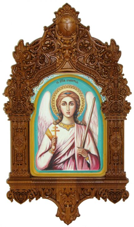 Рукописная икона "Ангел Хранитель" на кипарисе Рукописная икона "Ангел Хранитель" на кипарисе