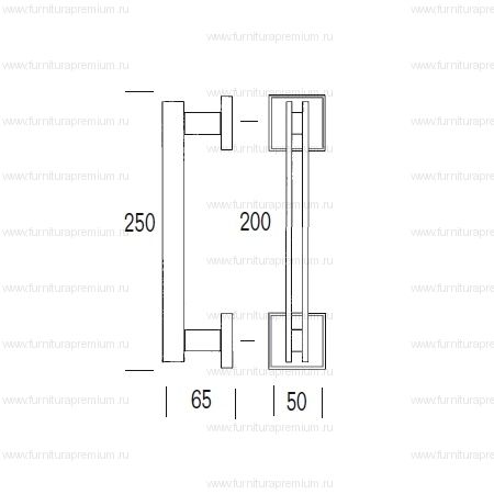 Ручка-скоба Salice Paolo Zen SQ 6084/B. Длина 250 мм.