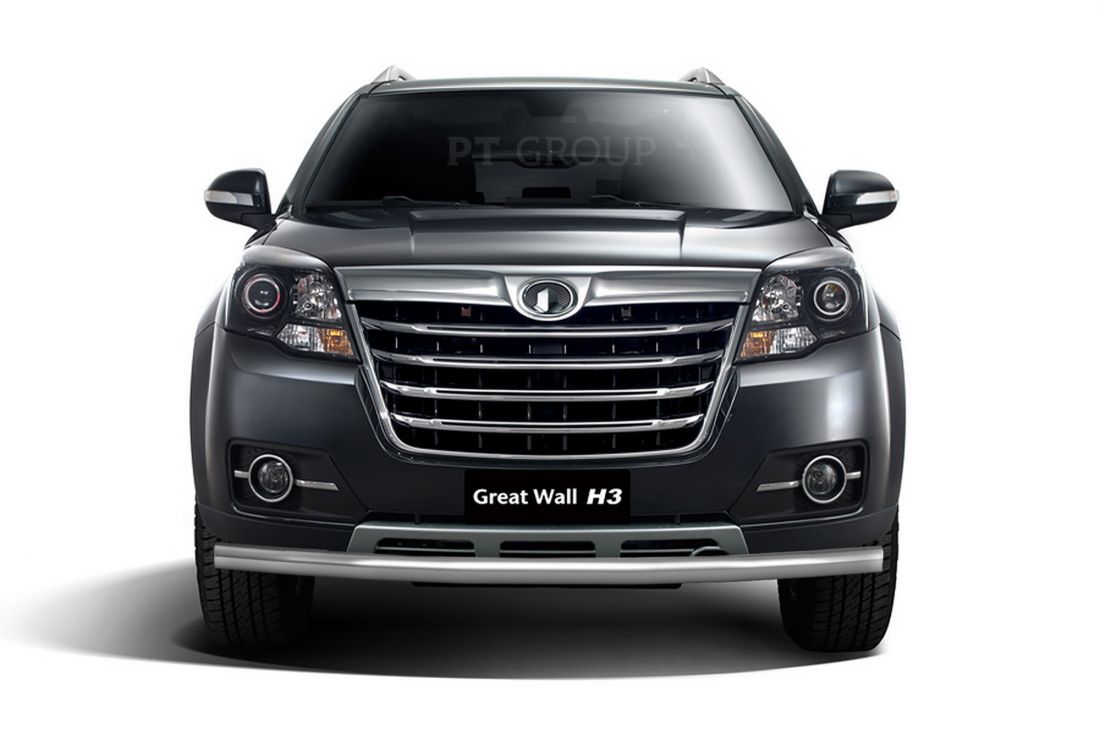 Защита переднего бампера одинарная Ø63 мм (НПС) Great Wall HOVER H3 с 2014-2016