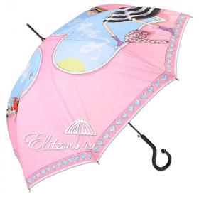 Зонт-трость Moschino 262-61AUTON Olivia enjoy life long Pink