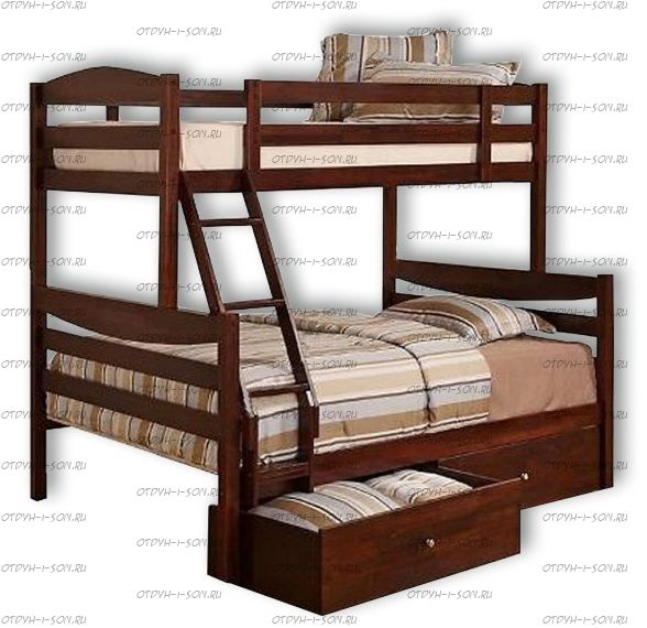 Кровать двухъярусная Алина с ящиками
