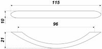 Мебельная ручка-скоба 115 мм RS008CP.3/96