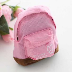 Кукольный аксессуар - Рюкзак для куклы тканевый Розовый, 12 см