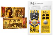 10+100 РУБЛЕЙ - группа BEATLES - НАБОР МОНЕТА+БАНКНОТА