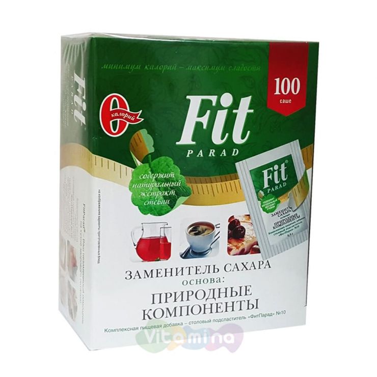 Fit Parad Заменитель сахара на основе эритрита и стевии №10, 100 шт