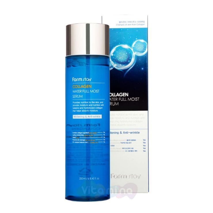 FarmStay Увлажняющая коллагеновая сыворотка Collagen Water Full Moist Serum, 250 мл