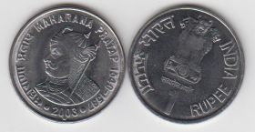Индия 1 рупия "Махарана Пратап" 2003 год UNC