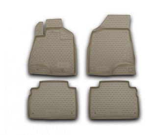 Коврики в салон TOYOTA Harrier, 2003->2008, П.Р., 4 шт. (полиуретан, бежевые)