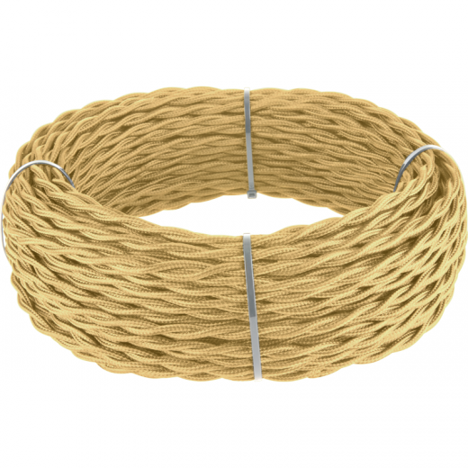 Ретро кабель витой 2х1,5 (золотой песок)