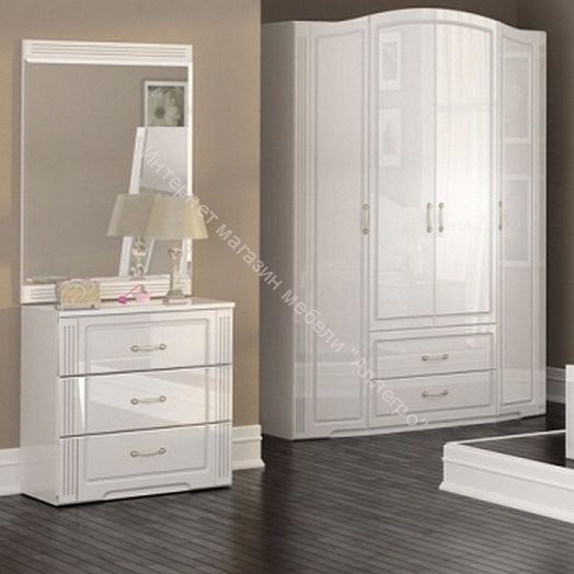 Комод "Виктория" мод.3 Белый глянец