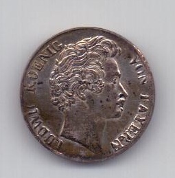 3 крейцера 1829 года UNC Бавария Германия