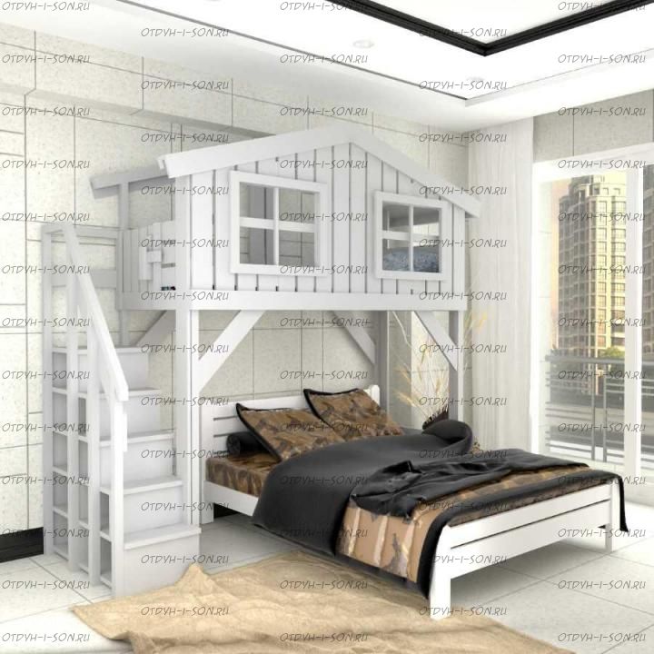 Кровать двухъярусная Домик Roof Helga №33V