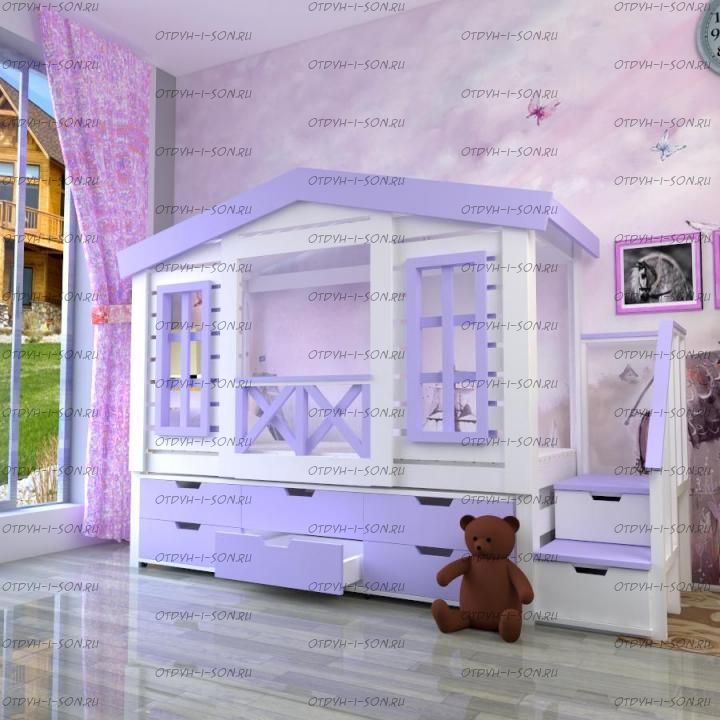 Кровать-чердак Домик Calipso №18