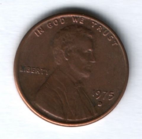 1 цент 1975 года D США XF