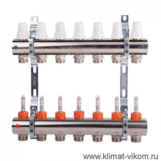 Коллектор с расходомерами и смесительным узлом ICMA  1"/3/4" (6)