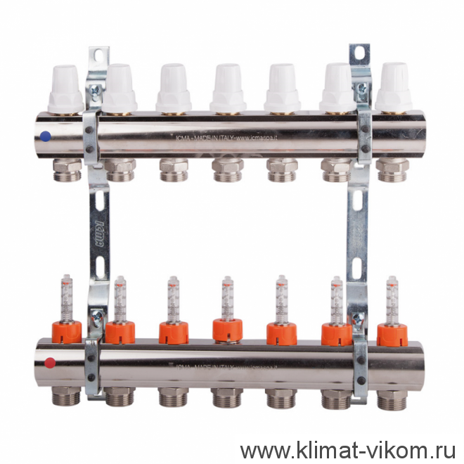 Коллектор в сборе с расходомерами ICMA  1"/3/4" (7)