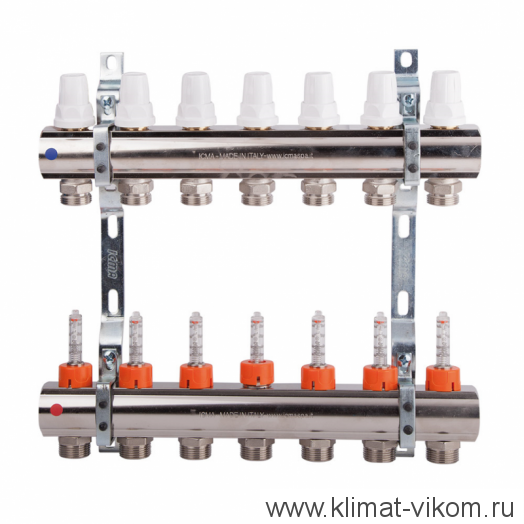 Коллектор в сборе с расходомерами ICMA  1"/3/4" (7)