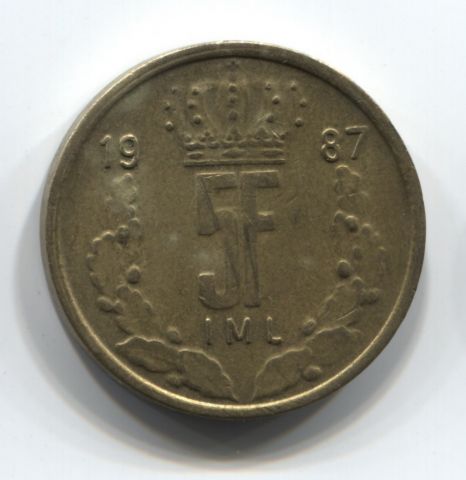 5 франков 1987 года Люксембург
