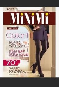 Колготки MINIMI COTONFILL 70 черные хлопок
