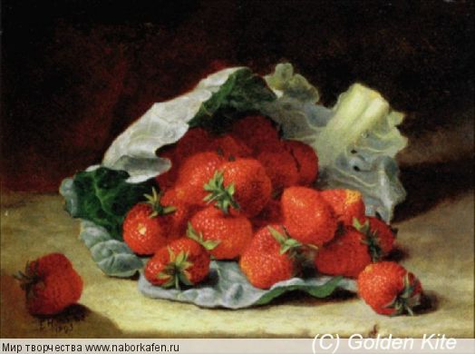 1045 Strawberries On A Cabbage Leaf (large)