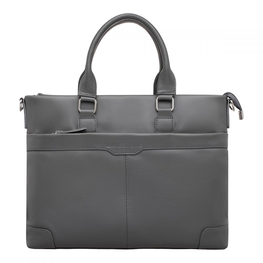 Кожаная деловая сумка LAKESTONE Gilroy Grey 92543/GR