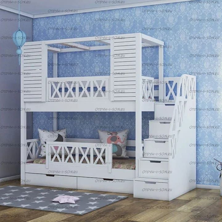 Кровать двухъярусная Домик Roof №21