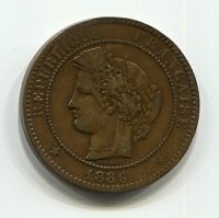 10 сантимов 1886 года Франция