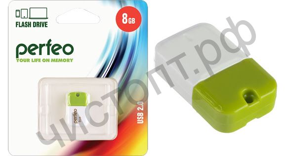 флэш-карта Perfeo 8GB M04 Green мини брелок