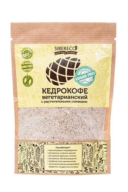 Кедрокофе Вегетарианский на растительных сливках (без сахара), 90г