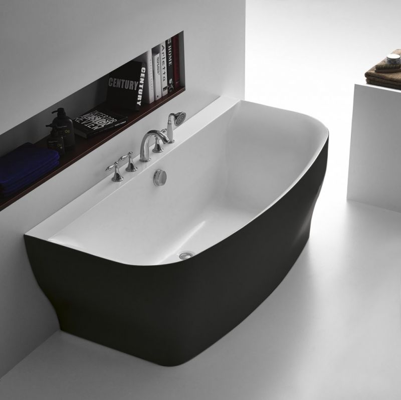 Ванна акриловая отдельностоящая BELBAGNO 165x80 BB74-NERO