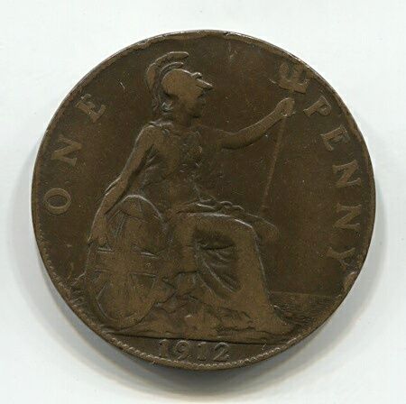 1 пенни 1912 года Великобритания